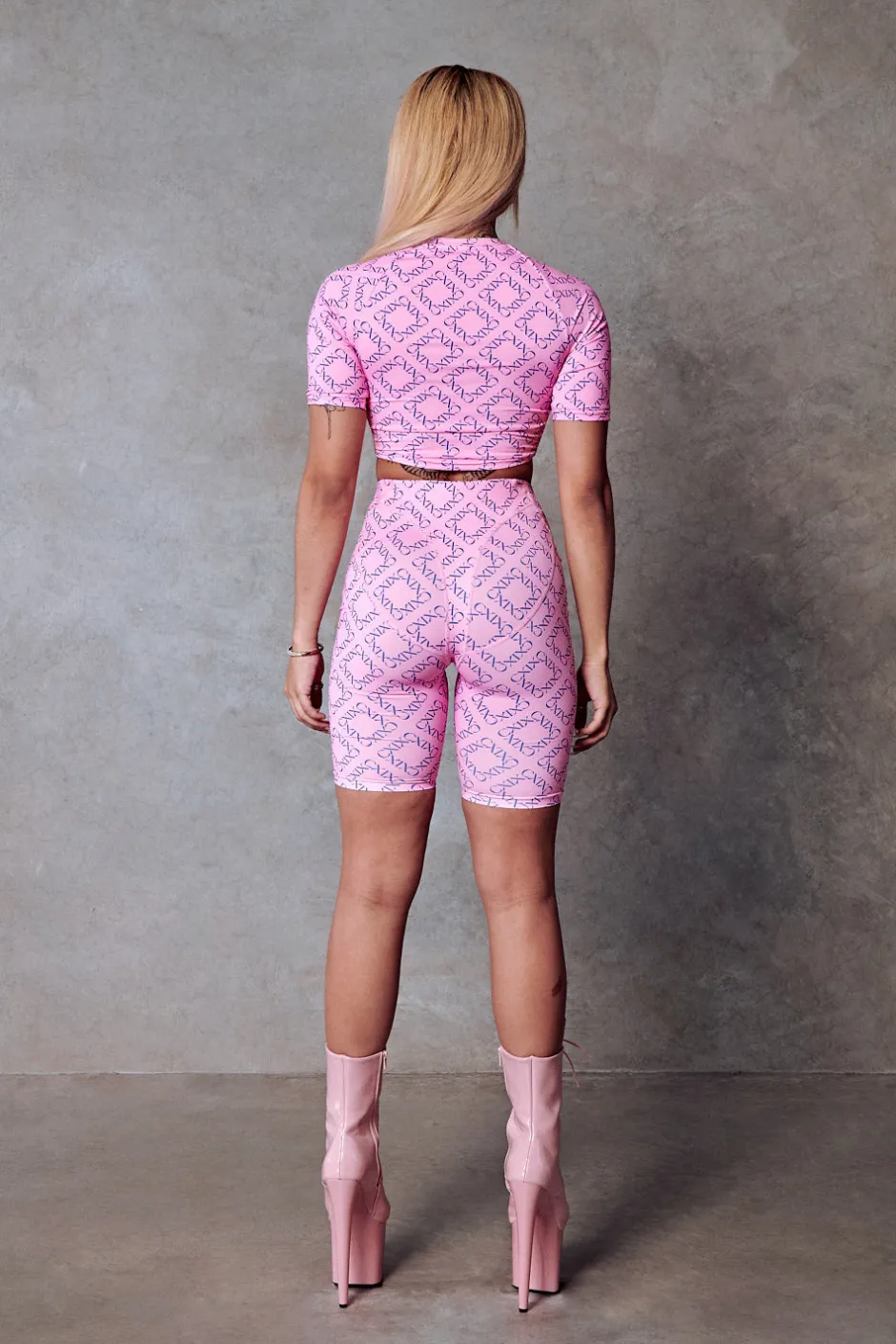 Leggings & Bikers*CXIX 119 Biker Shorts - Pink With Print