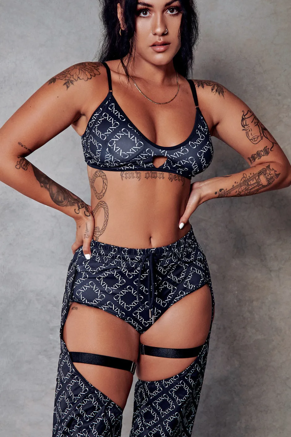 Tees & Tops*CXIX 119 Bralette - Black With Print