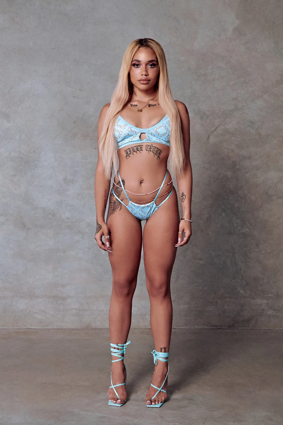 Tees & Tops*CXIX 119 Bralette - Blue With Print