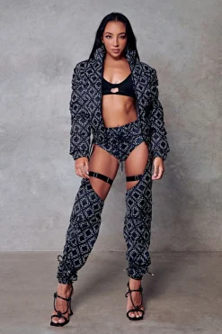 Leggings & Bikers*CXIX 119 Chaps - Black With Print