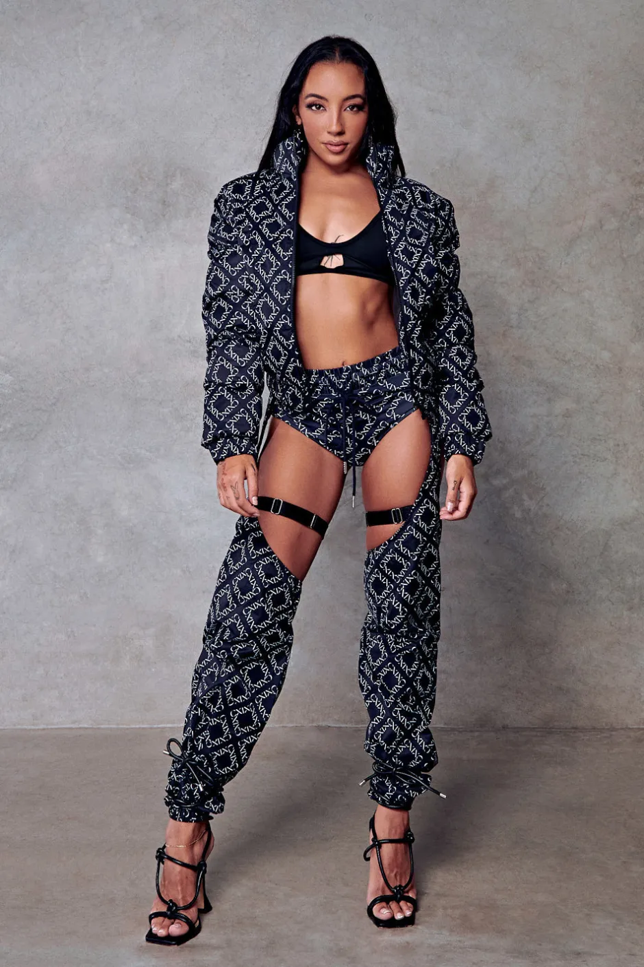 Leggings & Bikers*CXIX 119 Chaps - Black With Print