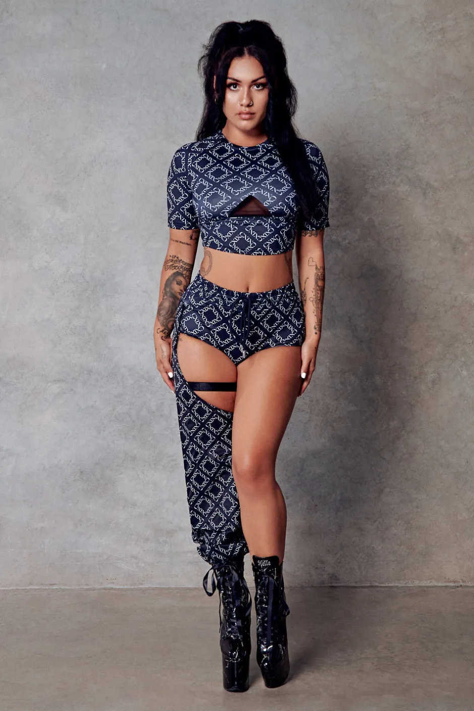 Leggings & Bikers*CXIX 119 Chaps - Black With Print