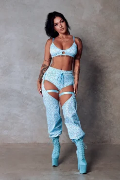 Leggings & Bikers*CXIX 119 Chaps - Blue With Print