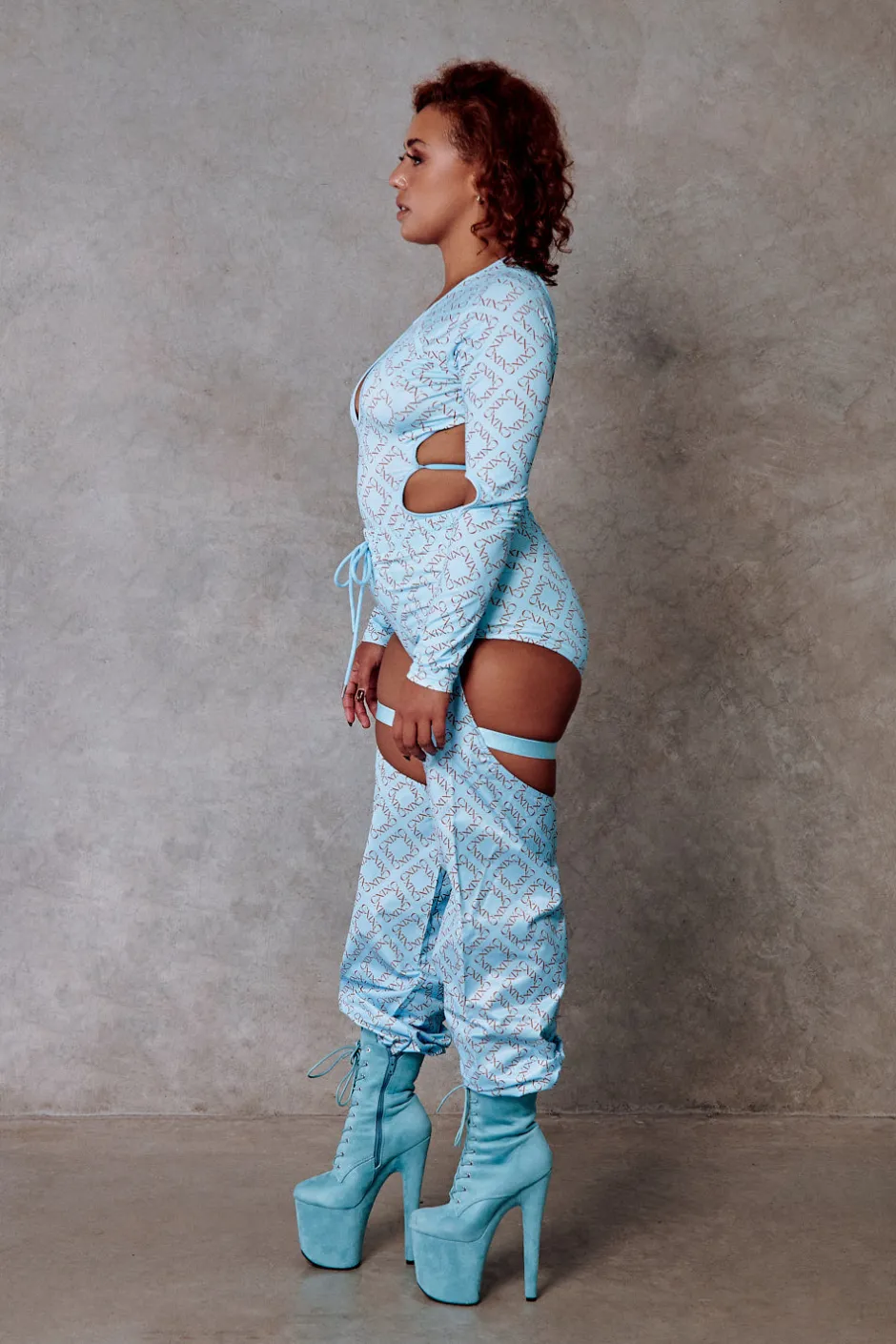Leggings & Bikers*CXIX 119 Chaps - Blue With Print