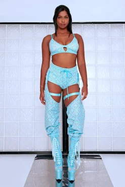 Leggings & Bikers*CXIX 119 Chaps - Blue With Print