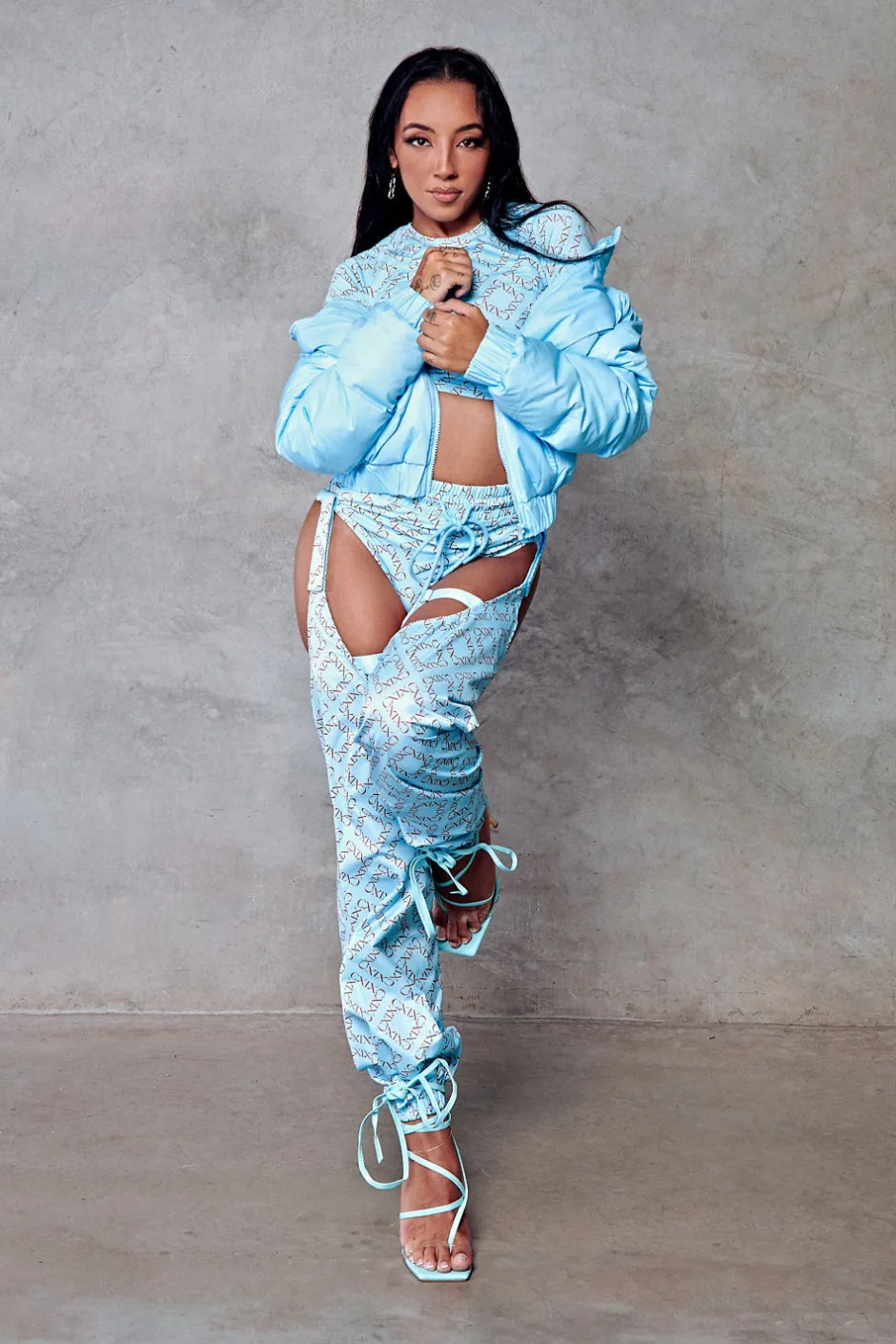 Leggings & Bikers*CXIX 119 Chaps - Blue With Print