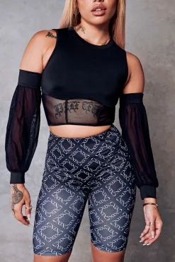 Tees & Tops*CXIX 119 Corset Top + Removable Sleeves - Black