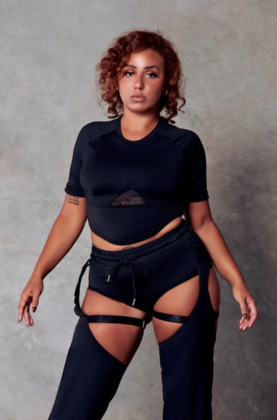 Tees & Tops*CXIX 119 Statement Crop Tee - Black