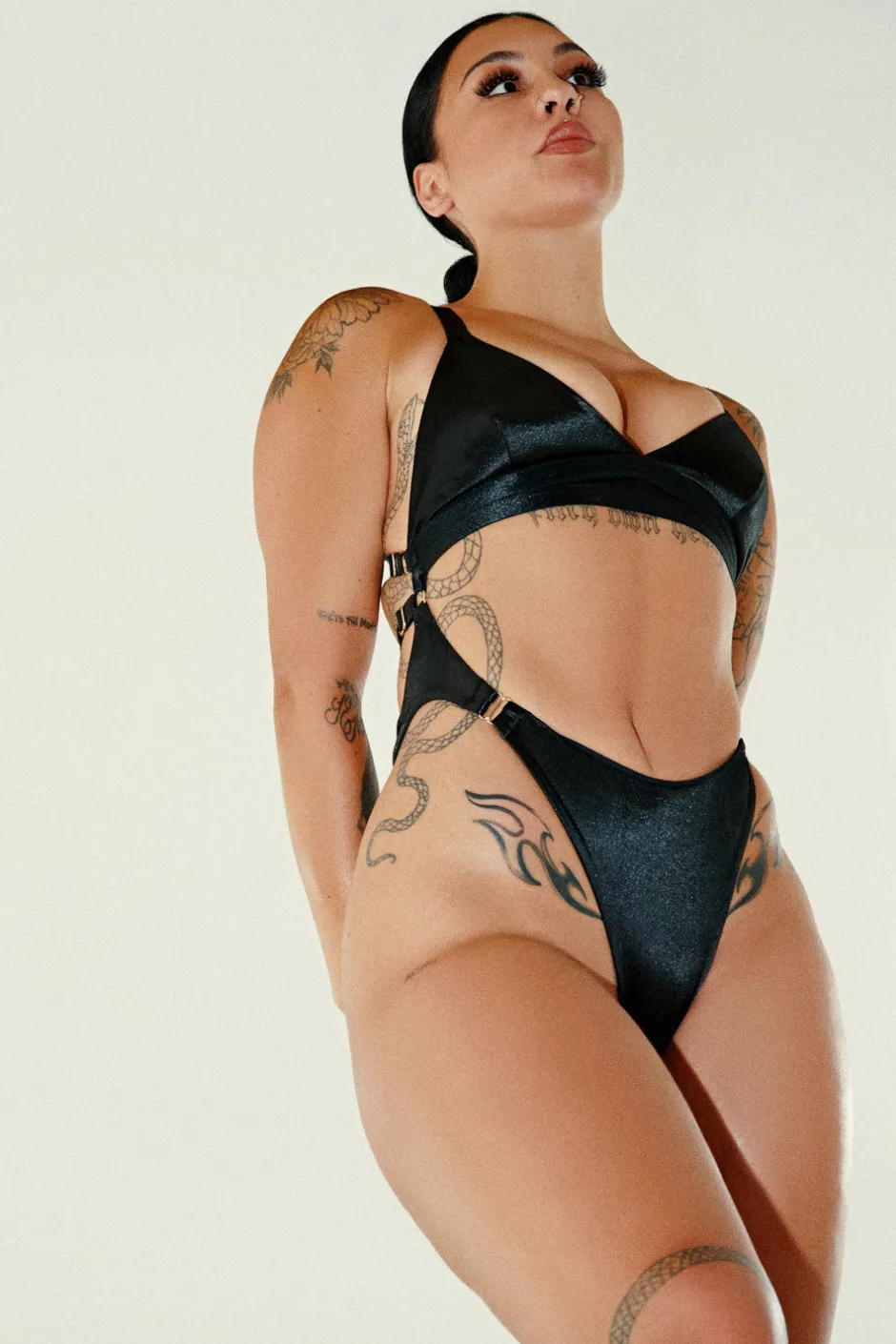 Body & Jumpsuits*CXIX Aphrodite Bodysuit - Black Satin