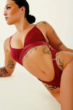Body & Jumpsuits*CXIX Aphrodite Bodysuit - Maroon Suede