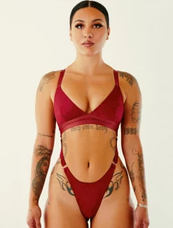 Body & Jumpsuits*CXIX Aphrodite Bodysuit - Maroon Suede