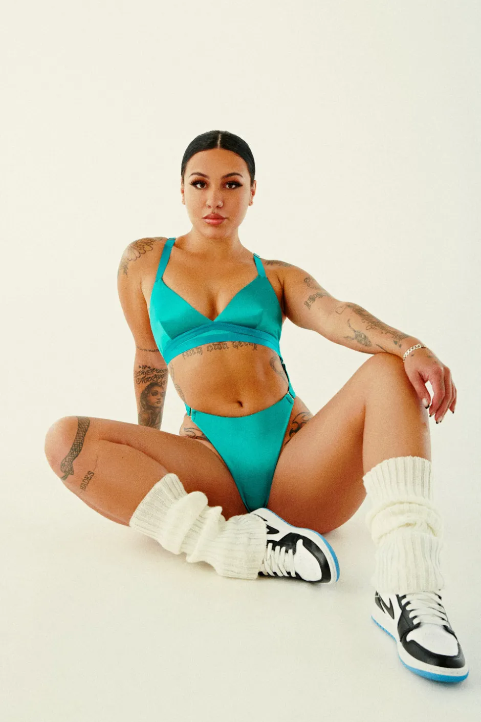 Body & Jumpsuits*CXIX Aphrodite Bodysuit - Turquoise Satin