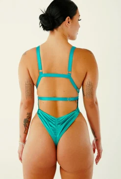 Body & Jumpsuits*CXIX Aphrodite Bodysuit - Turquoise Satin