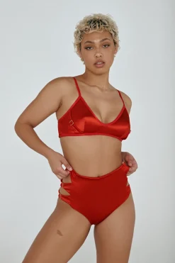 High Waisted Bottoms*CXIX Aphrodite High Waist Bottoms - Red