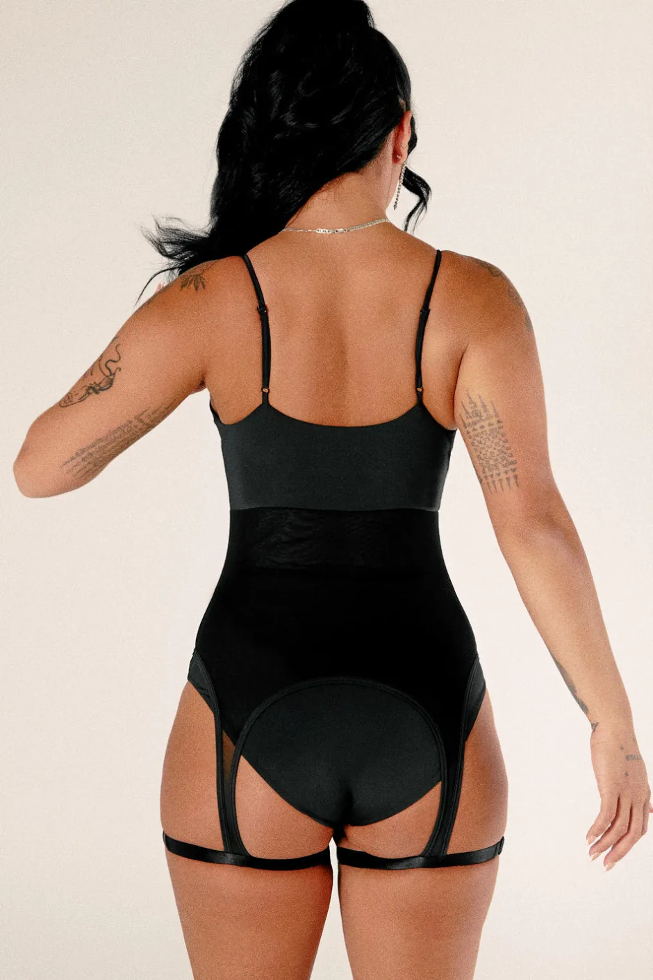 Body & Jumpsuits*CXIX Baddies Garter Bodysuit - Black