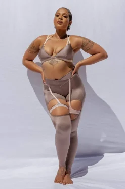Leggings & Bikers*CXIX Confession Garter Leggings - Bronzed