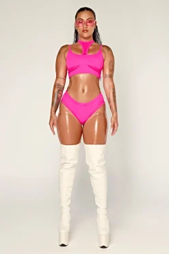 Tees & Tops*CXIX Dollhaus Choker Top - Barbie Pink