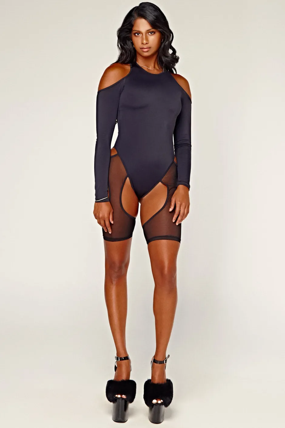 Body & Jumpsuits*CXIX Dollhaus Mesh Bodysuit - Black