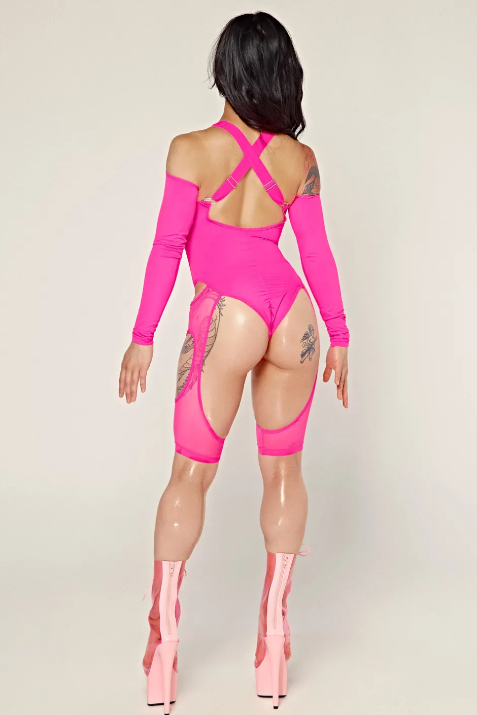 Body & Jumpsuits*CXIX Dollhaus Mesh Bodysuit - Barbie Pink