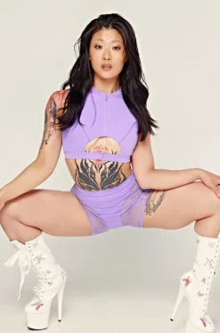 Tees & Tops*CXIX Dollhaus Sports Bra - Purple