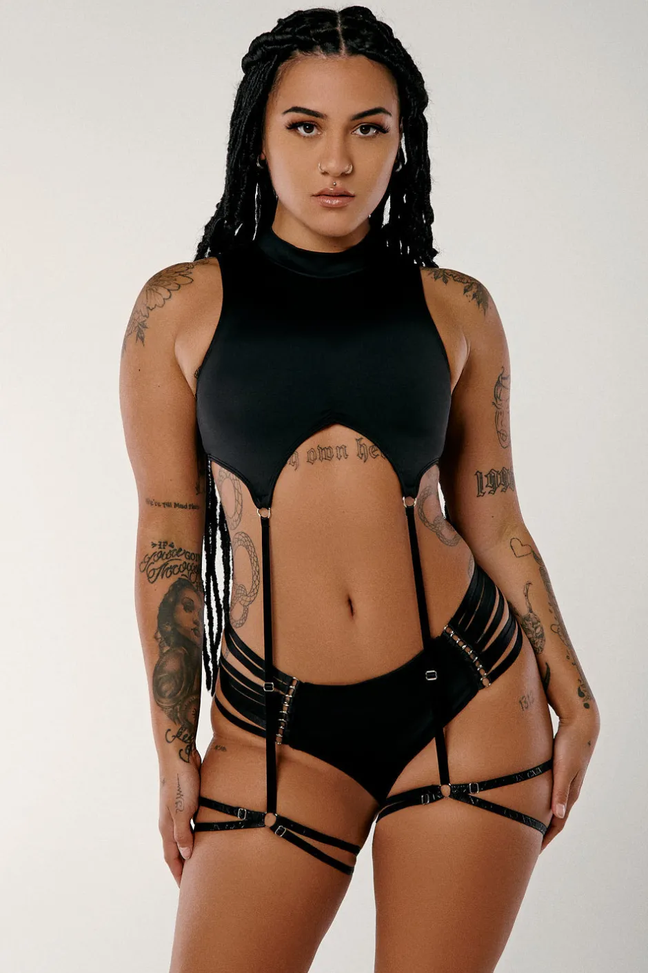 Tees & Tops*CXIX Dopamine Garter Top - Black