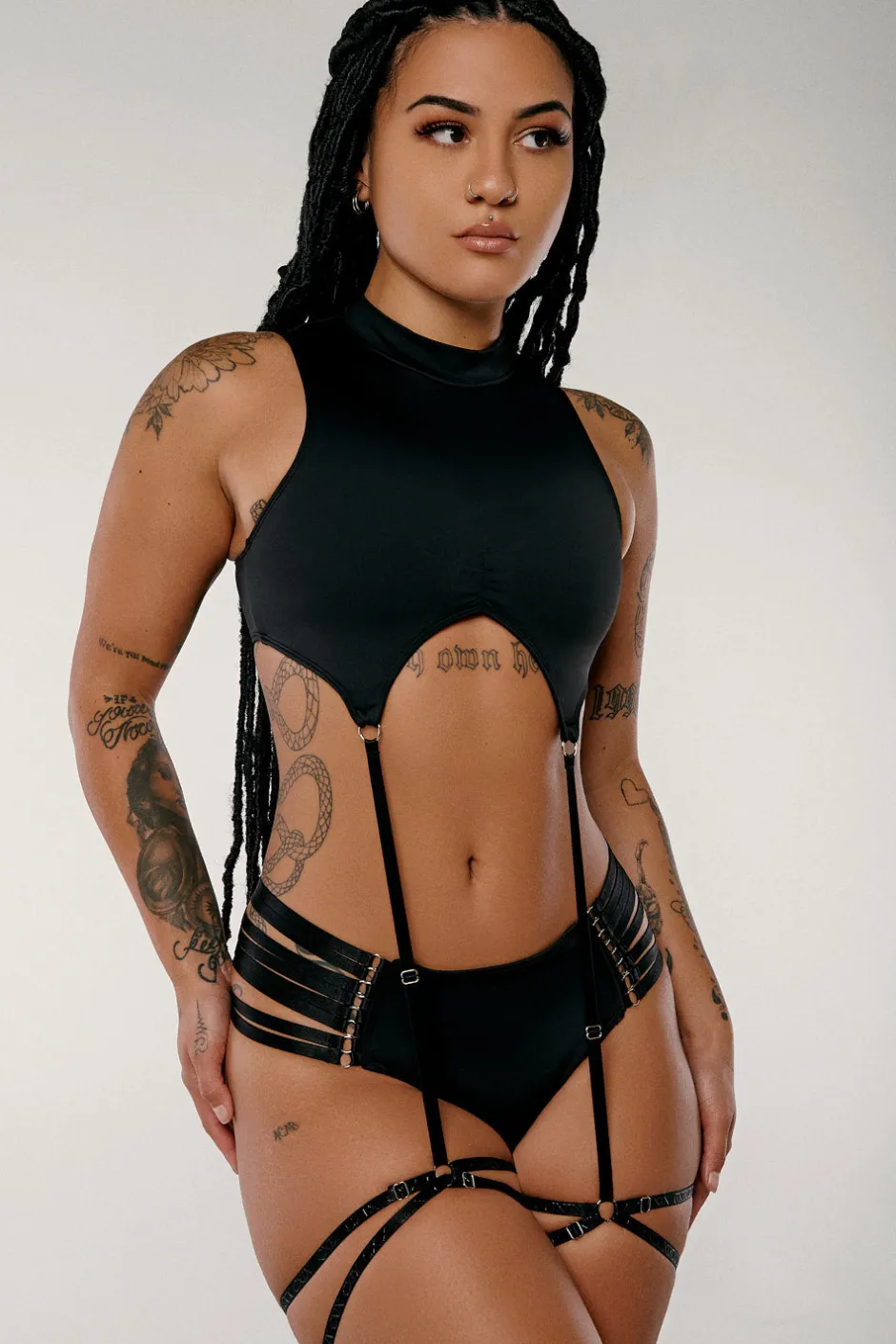 Tees & Tops*CXIX Dopamine Garter Top - Black