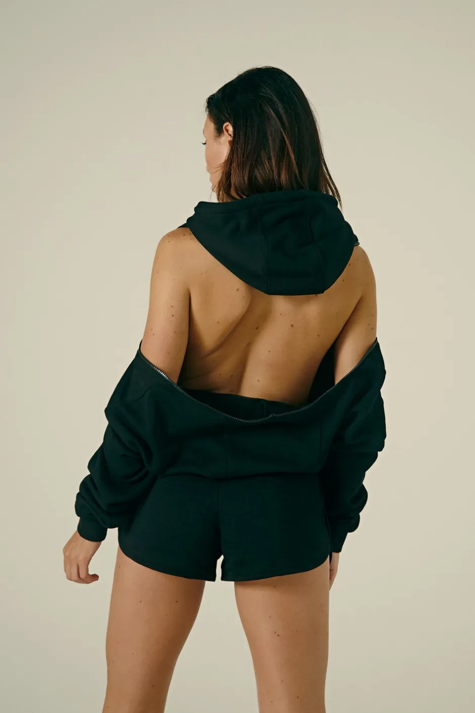 Joggers & Jumpers*CXIX Droptop Zip Hoodie - Black
