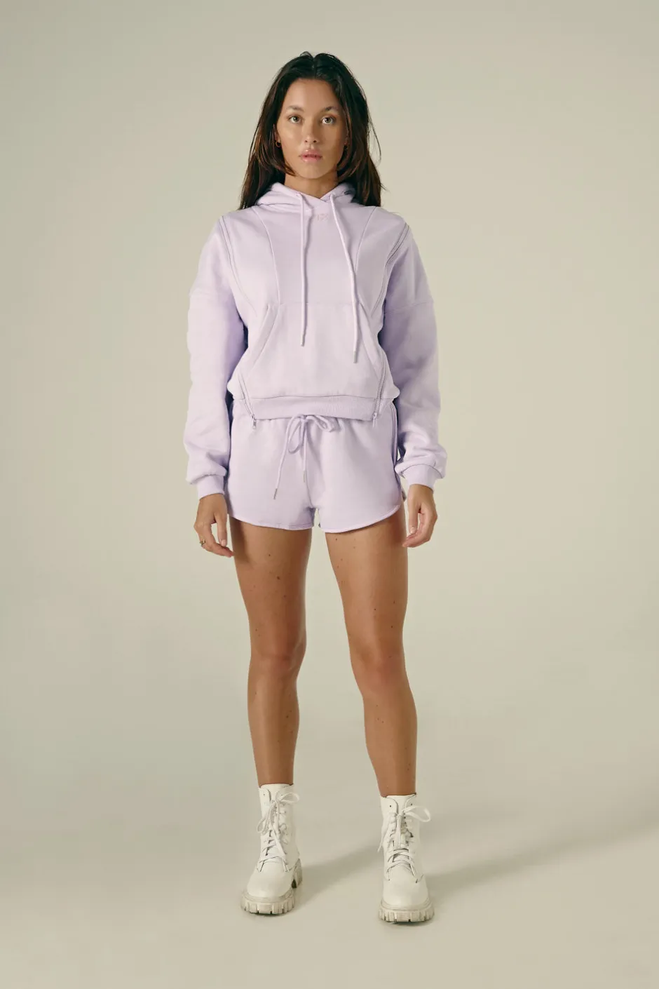 Tees & Tops*CXIX Droptop Zip Hoodie - Lilac