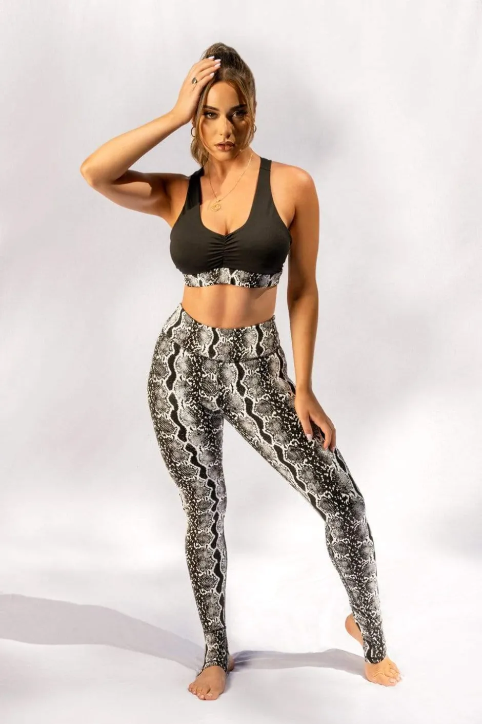 Leggings & Bikers*CXIX Gecko Grip™ Leggings: Black Mamba