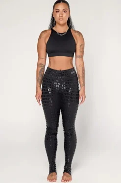 Leggings & Bikers*CXIX Gecko Grip™ Leggings: Black Waistband Grip