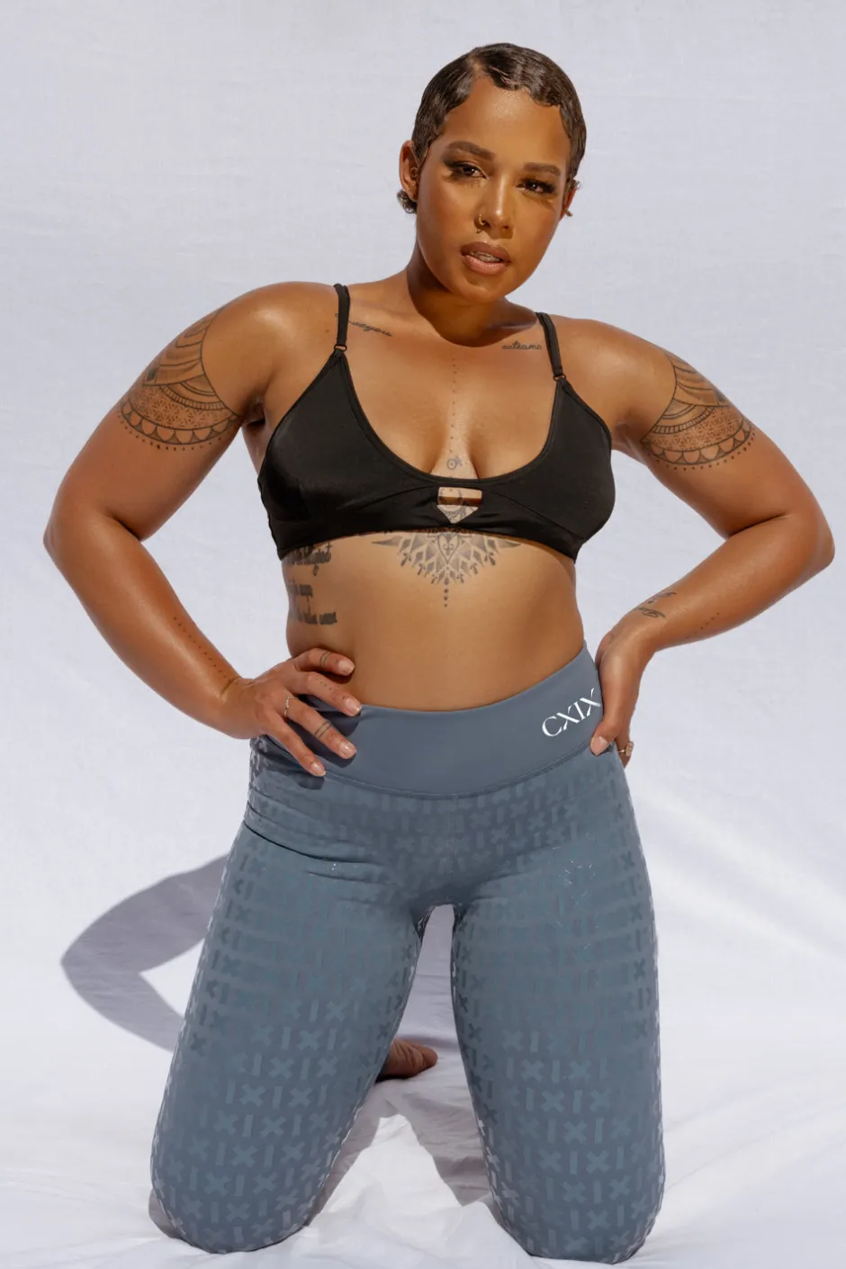 Leggings & Bikers*CXIX Gecko Grip™ Leggings: Steel Blue