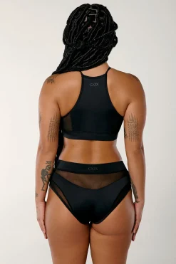 High Waisted Bottoms*CXIX Goddess High Waisted Bottoms - Black With Black Mesh
