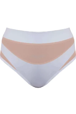 High Waisted Bottoms*CXIX Goddess High Waisted Bottoms - White With Sand Mesh