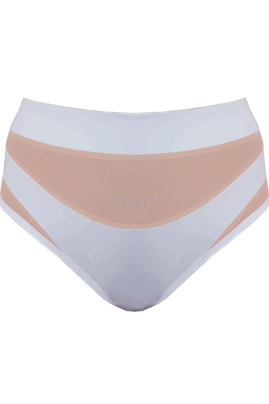 High Waisted Bottoms*CXIX Goddess High Waisted Bottoms - White With Sand Mesh