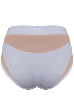 High Waisted Bottoms*CXIX Goddess High Waisted Bottoms - White With Sand Mesh