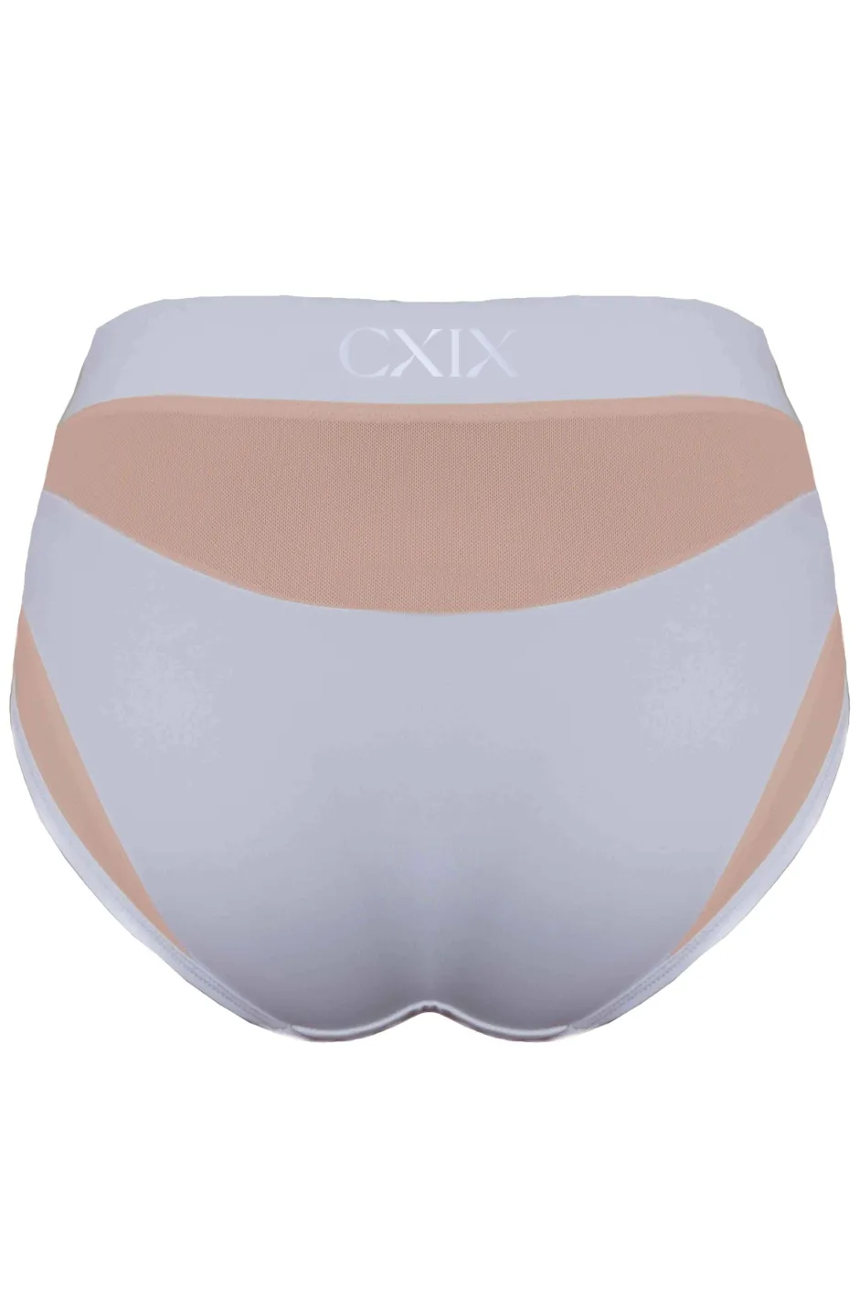 High Waisted Bottoms*CXIX Goddess High Waisted Bottoms - White With Sand Mesh