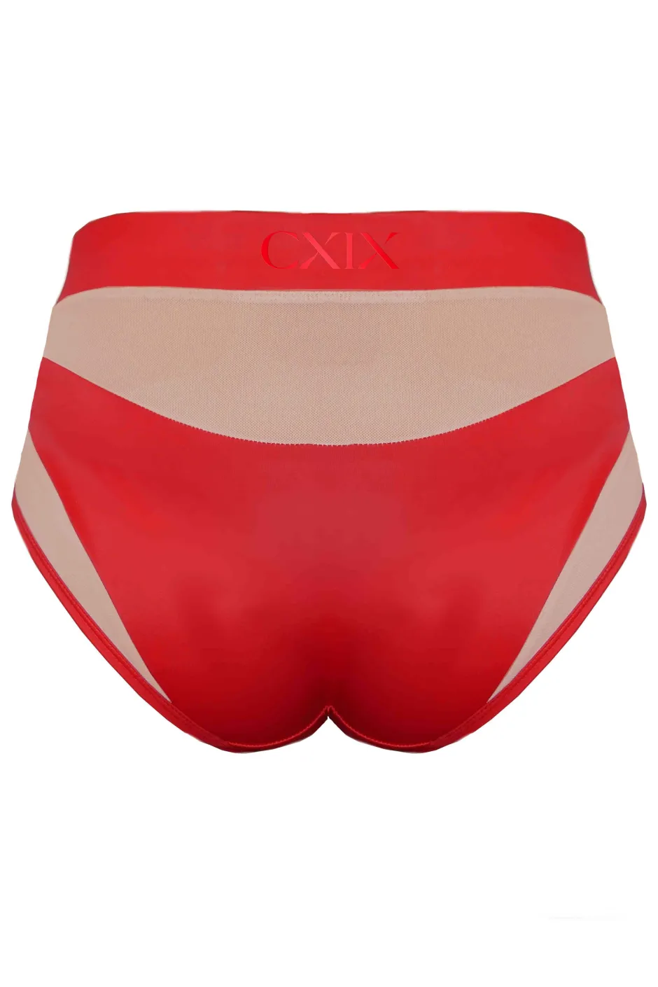 High Waisted Bottoms*CXIX Goddess High Waisted Bottoms - Red With Sand Mesh