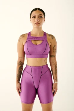 Tees & Tops*CXIX Haley Crossover Sports Bra - Purple