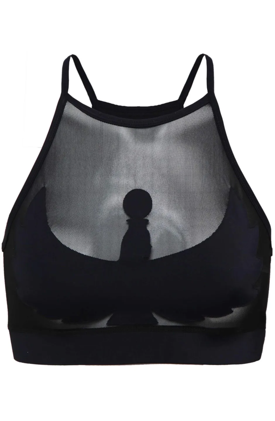 Tees & Tops*CXIX I S I S Goddess Halter Top - Black With Black Mesh