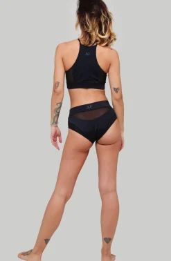 Tees & Tops*CXIX I S I S Goddess Halter Top - Black With Black Mesh