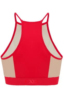 Tees & Tops*CXIX I S I S Goddess Halter Top - Red With Sand Mesh
