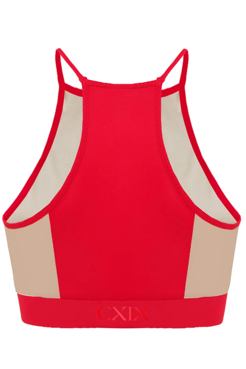Tees & Tops*CXIX I S I S Goddess Halter Top - Red With Sand Mesh