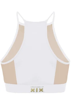 Tees & Tops*CXIX I S I S Goddess Halter Top - White With Sand Mesh