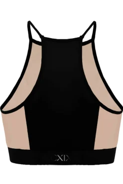 Tees & Tops*CXIX I S I S Goddess Halter Top - Black With Sand Mesh