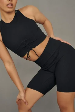 Leggings & Bikers*CXIX Move It Ribbed Corset Biker Shorts - Black