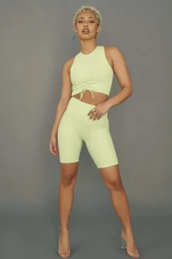 Tees & Tops*CXIX Move It Ribbed Corset Crop - Appletini