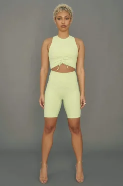 Tees & Tops*CXIX Move It Ribbed Corset Crop - Appletini