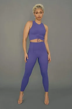 Tees & Tops*CXIX Move It Ribbed Corset Crop - Violet Dusk