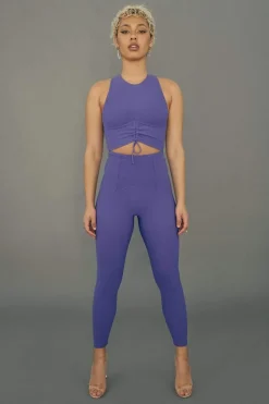 Leggings & Bikers*CXIX Move It Ribbed Corset Leggings - Violet Dusk