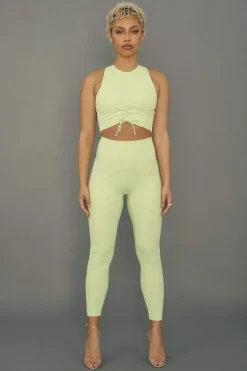 Leggings & Bikers*CXIX Move It Ribbed Corset Leggings - Appletini
